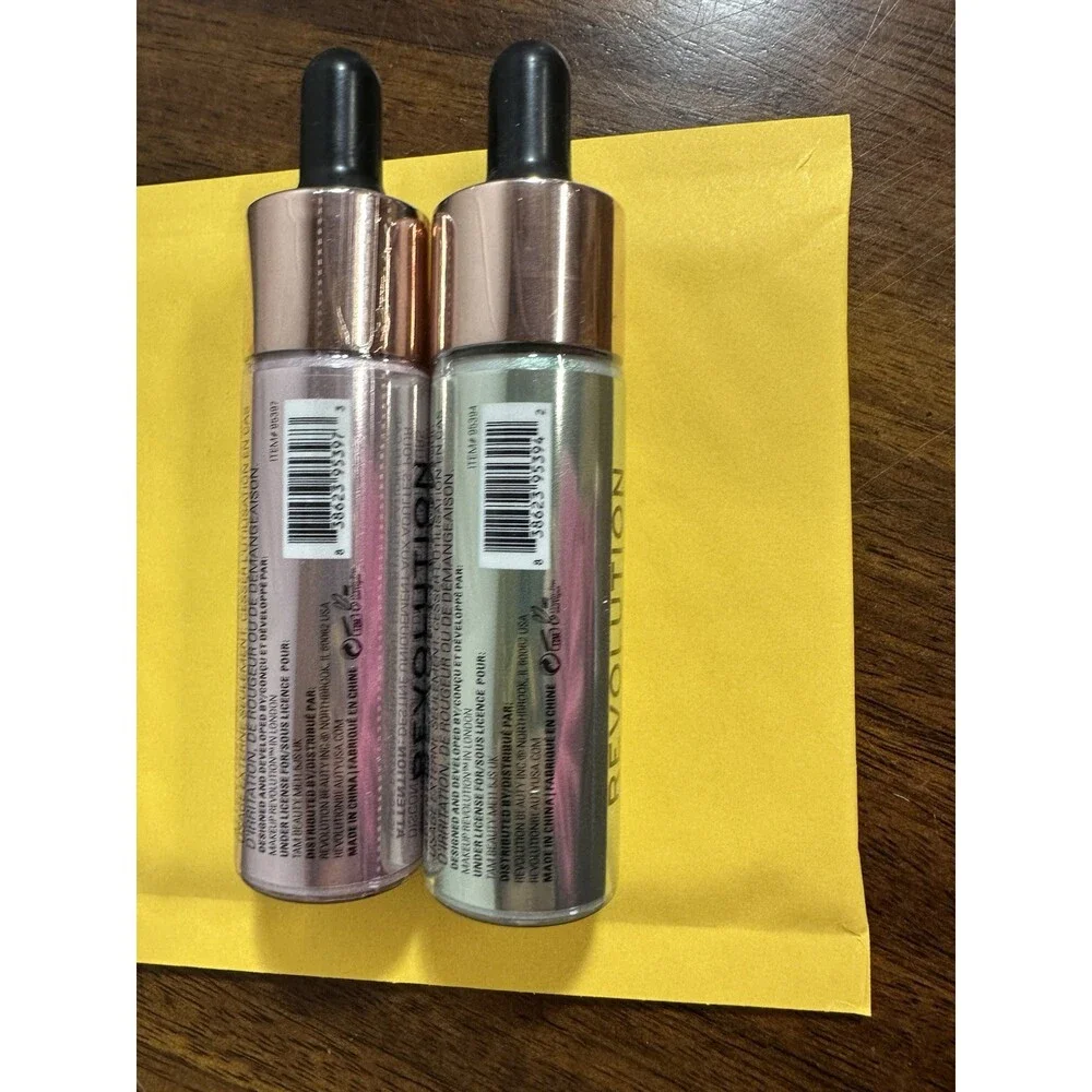 NEW Makeup Revolution Liquid Highlighter 8Pc Lot Ethereal Mermaid Luna